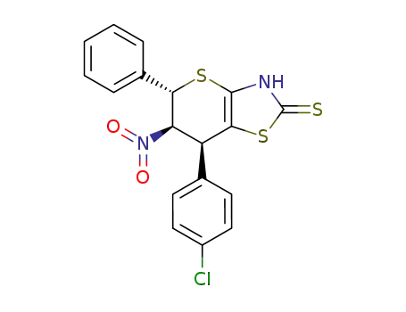 (5S,6R,7S)-7-(4-Chloro-phenyl)-6-nitro-5-phenyl-3,5,6,7-tetrahydro-thiopyrano[2,3-d]thiazole-2-thione