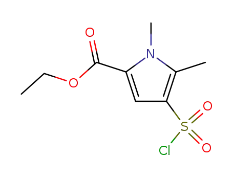 Molecular Structure of 216697-71-1 (ethyl 4-chlorosulfonyl-1,5-dimethyl-pyrrole-2-carboxylate)