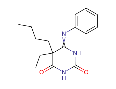 Molecular Structure of 105891-78-9 (5-butyl-5-ethyl-6-(phenylamino)pyrimidine-2,4(3H,5H)-dione)