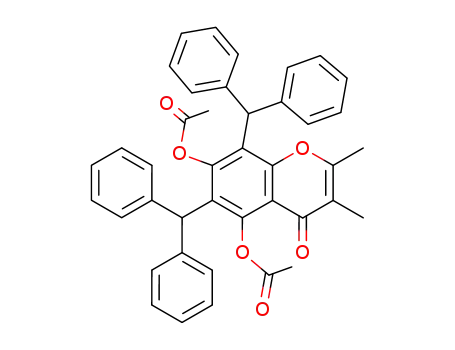 Molecular Structure of 105642-32-8 (4H-1-Benzopyran-4-one,
5,7-bis(acetyloxy)-6,8-bis(diphenylmethyl)-2,3-dimethyl-)