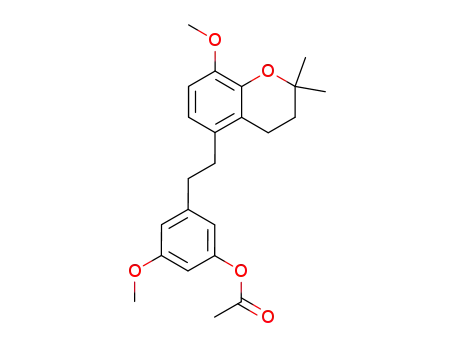 Molecular Structure of 70677-44-0 (Acetic acid 3-methoxy-5-[2-(8-methoxy-2,2-dimethyl-chroman-5-yl)-ethyl]-phenyl ester)