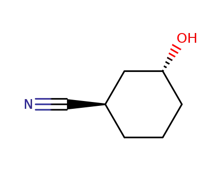 Molecular Structure of 126643-22-9 (Cyclohexanecarbonitrile, 3-hydroxy-, cis-)