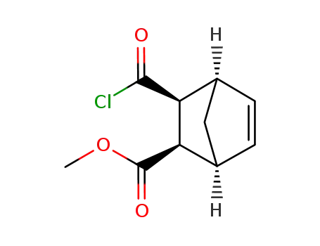 Molecular Structure of 69610-44-2 (Bicyclo[2.2.1]hept-5-ene-2-carboxylic acid, 3-(chlorocarbonyl)-, methyl ester, (1R,2S,3R,4S)-rel- (9CI))