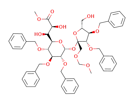 (2S,3S)-2,3-Dihydroxy-3-[(2R,3S,4S,5R,6R)-3,4,5-tris-benzyloxy-6-((2S,3S,4R,5R)-3,4-bis-benzyloxy-5-hydroxymethyl-2-methoxymethoxymethyl-tetrahydro-furan-2-yloxy)-tetrahydro-pyran-2-yl]-propionic acid methyl ester
