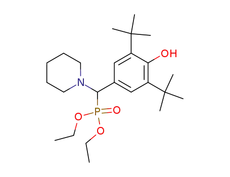 Molecular Structure of 135347-63-6 (Diethyl 3,5-di-tert-butyl-4-hydroxy-α-piperidinobenzylphosphonate)