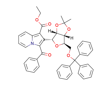 3-Benzoyl-2-((3aS,4R,6R,6aR)-2,2-dimethyl-6-trityloxymethyl-tetrahydro-furo[3,4-d][1,3]dioxol-4-yl)-indolizine-1-carboxylic acid ethyl ester