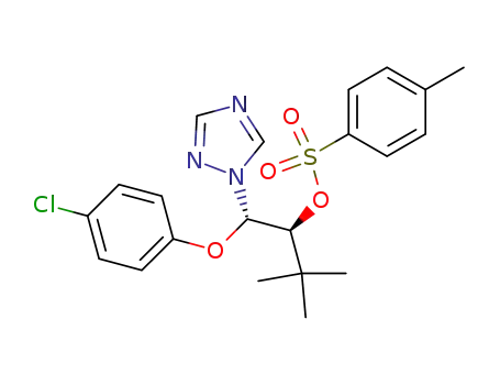 Molecular Structure of 112438-90-1 (Toluene-4-sulfonic acid (S)-1-[(S)-(4-chloro-phenoxy)-[1,2,4]triazol-1-yl-methyl]-2,2-dimethyl-propyl ester)