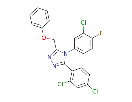 Molecular Structure of 141079-15-4 (4-(3-chloro-4-fluorophenyl)-3-(2,4-dichlorophenyl)-5-(phenoxymethyl)-4H-1,2,4-triazole)