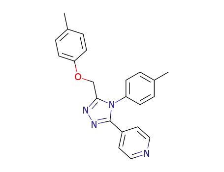 Molecular Structure of 141079-05-2 (4-(5-((4-Methylphenoxy)methyl)-4-(4-methylphenyl)-4H-1,2,4-triazol-3-y l)pyridine)