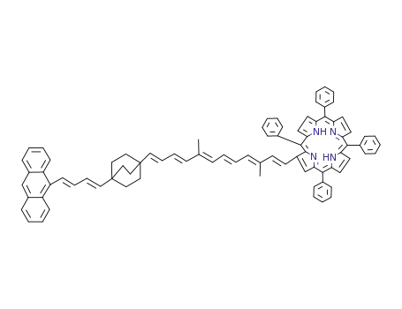 (E)-4-<4-(9-Anthryl)-1,3-butadien-1-yl>-1-<5,10-dimethyl-12-<2-(5,10,15,20-tetraphenyl-21H,23H-porphyrinyl)>-1,3,5,7,9,11-dodecahexaen-1-yl>bicyclo<2.2.2>octan