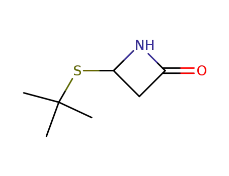Molecular Structure of 79669-40-2 (2-Azetidinone, 4-[(1,1-dimethylethyl)thio]-)