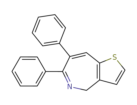 Molecular Structure of 143825-55-2 (4H-Thieno[3,2-c]azepine, 6,7-diphenyl-)