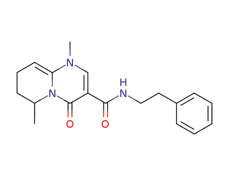 Molecular Structure of 64077-00-5 (4H-Pyrido[1,2-a]pyrimidine-3-carboxamide,
1,6,7,8-tetrahydro-1,6-dimethyl-4-oxo-N-(2-phenylethyl)-)