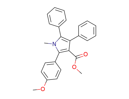 Molecular Structure of 130485-13-1 (1H-Pyrrole-3-carboxylic acid,
2-(4-methoxyphenyl)-1-methyl-4,5-diphenyl-, methyl ester)