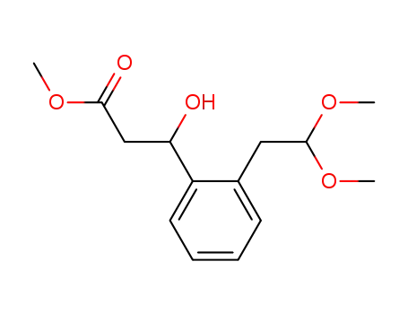 Molecular Structure of 132210-77-6 ((+/-)-Methyl-3-<2-(2,2-dimethoxyethyl)phenyl>-3-hydroxypropionat)