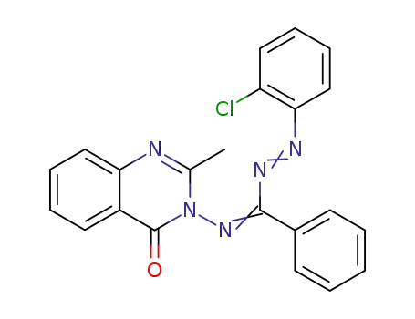 Molecular Structure of 110621-87-9 (3-{[(Z)-[(E)-(2-chlorophenyl)diazenyl](phenyl)methylidene]amino}-2-methylquinazolin-4(3H)-one)