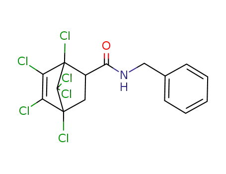 Bicyclo[2.2.1]hept-5-ene-2-carboxamide,
1,4,5,6,7,7-hexachloro-N-(phenylmethyl)-