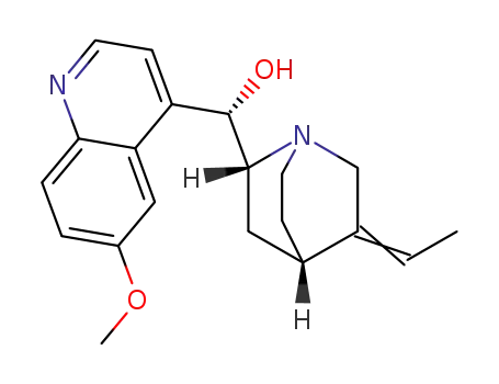 Molecular Structure of 139237-97-1 ((S)-((2R)-5-ethylidene-1-azabicyclo[2.2.2]oct-2-yl)-(6-methoxy-quinoline-4-yl)-methanol)
