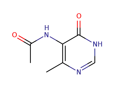 Molecular Structure of 6965-60-2 (N-(6-methyl-4-oxo-1,4-dihydropyrimidin-5-yl)acetamide)