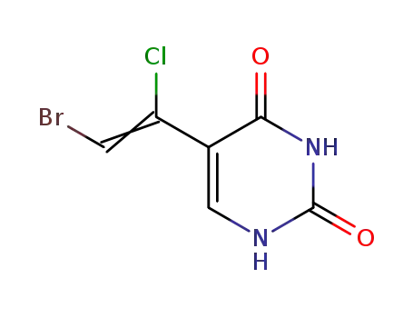 Molecular Structure of 78731-51-8 (2,4(1H,3H)-Pyrimidinedione, 5-(2-bromo-1-chloroethenyl)-)