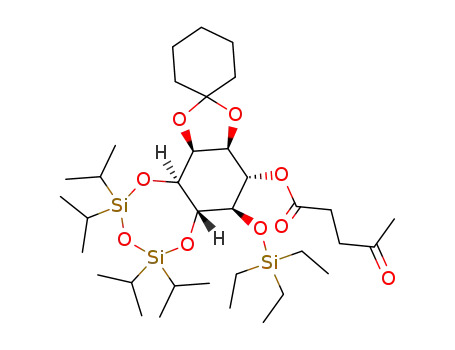 Molecular Structure of 171191-30-3 (1D-1,2-O-cyclohexylidene-6-O-levulinoyl-3,4-O-(tetraisopropyldisiloxane-1,3-diyl)-5-O-triethylsilyl-myo-inositol)