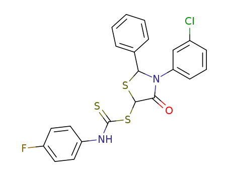 (4-Fluoro-phenyl)-dithiocarbamic acid 3-(3-chloro-phenyl)-4-oxo-2-phenyl-thiazolidin-5-yl ester