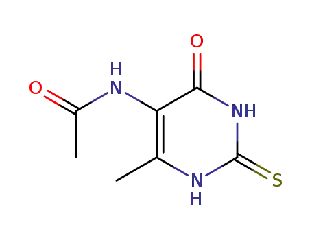 Molecular Structure of 6965-56-6 (N-(6-methyl-4-oxo-2-thioxo-1,2,3,4-tetrahydropyrimidin-5-yl)acetamide)