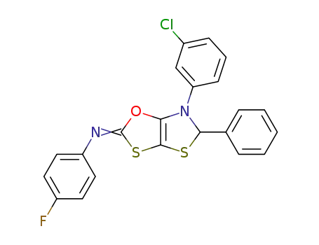 [6-(3-Chloro-phenyl)-5-phenyl-5,6-dihydro-1-oxa-3,4-dithia-6-aza-pentalen-(2E)-ylidene]-(4-fluoro-phenyl)-amine