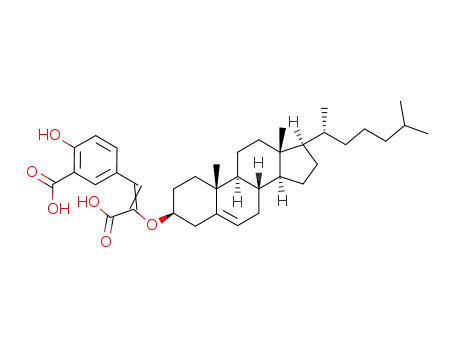 5-{(E)-2-Carboxy-2-[(3S,8S,9S,10R,13R,14S,17R)-17-((R)-1,5-dimethyl-hexyl)-10,13-dimethyl-2,3,4,7,8,9,10,11,12,13,14,15,16,17-tetradecahydro-1H-cyclopenta[a]phenanthren-3-yloxy]-vinyl}-2-hydroxy-benzoic acid