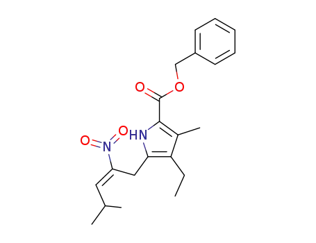 1H-Pyrrole-2-carboxylic acid,
4-ethyl-3-methyl-5-(4-methyl-2-nitro-2-pentenyl)-, phenylmethyl ester,
(E)-