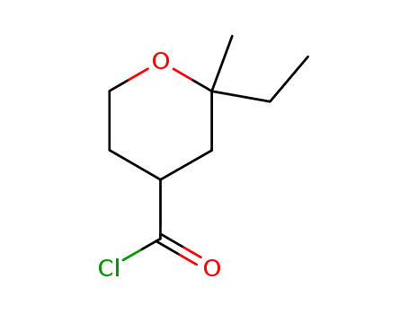 Molecular Structure of 77554-91-7 (2H-Pyran-4-carbonylchloride,2-ethyltetrahydro-2-methyl-(9CI))