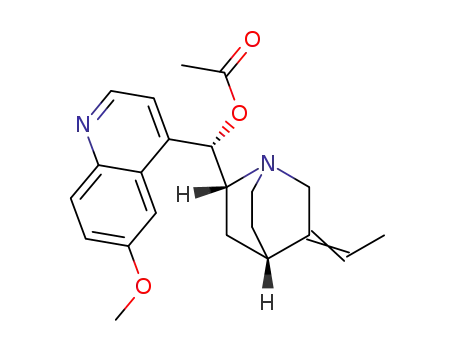 Molecular Structure of 139239-49-9 ((9S)- 3,10-Didehydro-10,11-dihydro-6'-methoxycinchonan-9-ol Acetate)