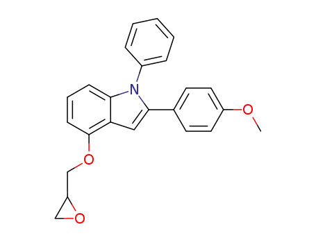 Molecular Structure of 76410-32-7 (2-(p-Methoxyphenyl)-4-(oxiranylmethoxy)-1-phenyl-1H-indole)