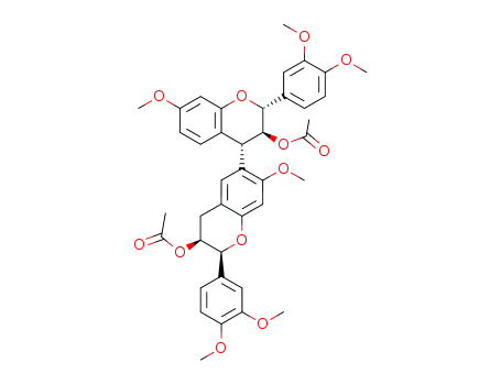 Acetic acid (2R,3S,4S,2'S,3'S)-3'-acetoxy-2,2'-bis-(3,4-dimethoxy-phenyl)-7,7'-dimethoxy-3,4,3',4'-tetrahydro-2H,2'H-[4,6']bichromenyl-3-yl ester