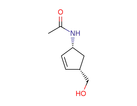 Molecular Structure of 130931-86-1 ((-)-(1S,4R)-4-acetamidocyclopent-2-enylmethanol)