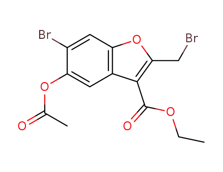 2-Bromomethyl-3-ethoxycarbonyl-5-acetoxy-6-bromobenzofuran