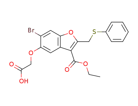 3-벤조푸란카르복실산, 6-브로모-5-(카르복시메톡시)-2-((페닐티오)메틸)-, 3-에틸 에스테르
