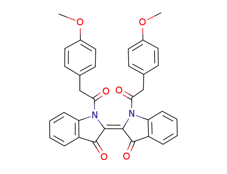 Molecular Structure of 95201-44-8 (N,N'-bis(p-mehoxyphenylacetyl)-2,2'-bi-indolinylidene-3,3'-dione)