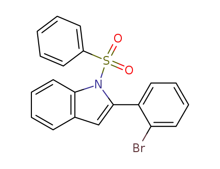 Molecular Structure of 88207-46-9 (1H-Indole, 2-(2-bromophenyl)-1-(phenylsulfonyl)-)