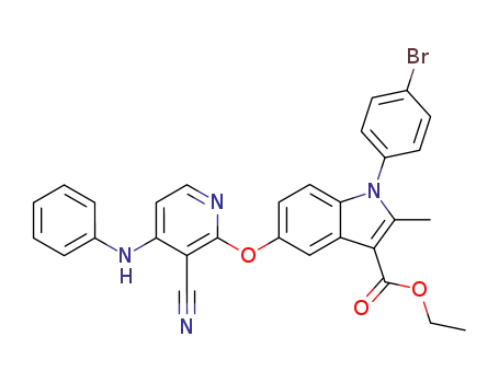ethyl 5-[(4-anilino-3-cyanopyridin-2-yl)oxy]-1-(4-bromophenyl)-2-methyl-1H-indole-3-carboxylate