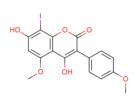 4,7-dihydroxy-8-iodo-5-methoxy-3-(4'-methoxyphenyl)coumarin