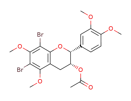 6,8-dibromo-3-O-acetyl-3',4',5,7-tetra-O-methyl-(-)-epicatechin