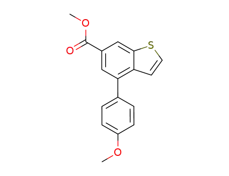 Molecular Structure of 100046-91-1 (methyl 4-(4-methoxyphenyl)benzo<b>thiophene-6-carboxylate)