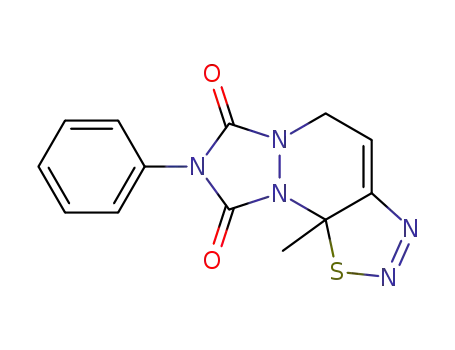 5,8b-Dihydro-8b-methyl-7-phenyl-6H-1,2,3-thiadiazolo<5,4-c><1,2,4>triazolo<1,2-a>pyridazin-6,8(7H)-dion
