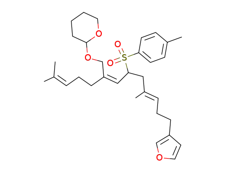 2-[(2Z,6E)-9-Furan-3-yl-6-methyl-2-(4-methyl-pent-3-enyl)-4-(toluene-4-sulfonyl)-nona-2,6-dienyloxy]-tetrahydro-pyran