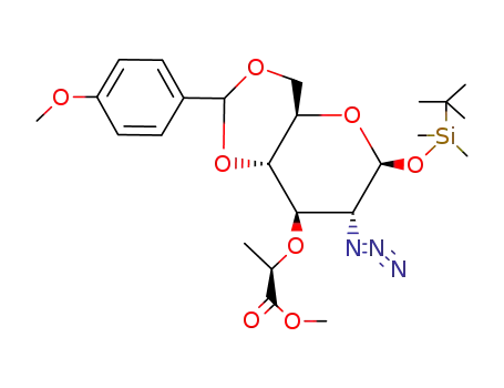 tert-Butyldimethylsilyl-4,6-O-anisyliden-2-azido-2-desoxy-3-O-<(R)-1-(methoxycarbonyl)ethyl>-β-D-glucopyranosid
