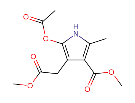 Molecular Structure of 77978-85-9 (METHYL 5-(ACETYLOXY)-4-(2-METHOXY-2-OXOETHYL)-2-METHYL-1H-PYRROLE-3-CARBOXYLATE)