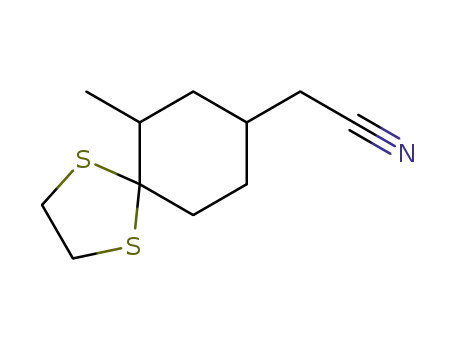 Molecular Structure of 76235-43-3 (4-cyanomethyl-1,1-ethylenedithio-2-methylcyclohexane)