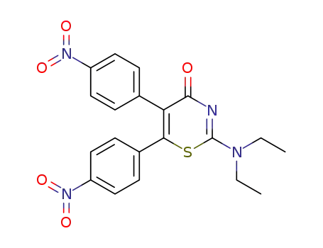 4H-1,3-Thiazin-4-one, 2-(diethylamino)-5,6-bis(4-nitrophenyl)-