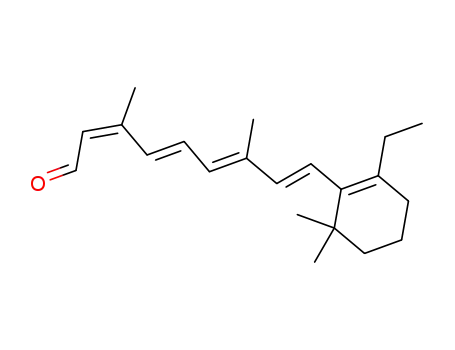 Molecular Structure of 108470-98-0 (2,4,6,8-Nonatetraenal,
9-(2-ethyl-6,6-dimethyl-1-cyclohexen-1-yl)-3,7-dimethyl-, (Z,E,E,E)-)